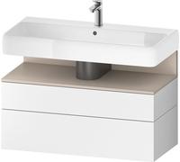 Duravit Qatego Meuble sous-lavabo, 1 tiroir et 1 tiroir, 990x470x590mm, niche taupe mat, QA4395091180000, Couleur: Blanc Mat