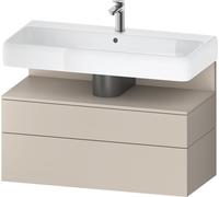 Duravit Qatego Meuble sous-lavabo, 1 tiroir et 1 tiroir, 990x470x590mm, niche taupe mat, QA4395091910010, Couleur: Taupe mat/avec Ã©clairage de niche