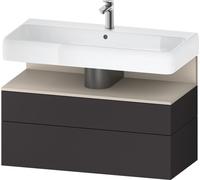 Duravit Qatego Meuble sous-lavabo, 1 tiroir et 1 tiroir, 990x470x590mm, niche Taupe Supermatt, QA4395083800000, Couleur: supermatt en graphite