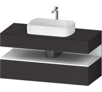 Duravit Qatego Meuble sous-lavabo avec console, 1 tiroir, 1 tiroir, découpe au centre, 1200x550x600mm, niche blanc mat, QA4732018800000, Couleur: supermatt en graphite