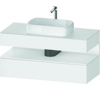 Duravit Qatego Meuble sous-lavabo avec console, 1 tiroir, 1 tiroir, découpe au centre, 1200x550x600mm, niche blanc mat, QA4732018180000, Couleur: Blanc Mat
