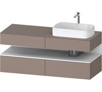 Duravit Qatego Meuble sous-lavabo avec console, 2 tiroirs, 2 tiroirs, découpe à droite, 1400x550x600mm, niche blanc mat, QA4766018430000, Couleur: Basalte mat