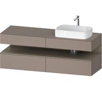 Duravit Qatego Meuble sous-lavabo avec console, 2 tiroirs, 2 tiroirs, découpe à droite, 1600x550x600mm, niche chêne terra, QA4778035430000, Couleur: Basalte mat