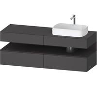 Duravit Qatego Meuble sous-lavabo en console, 2 tiroirs, 2 tiroirs, découpe à droite, 1600x550x600mm, niche graphite supermatt, QA4778080490000, Couleur: Graphite mat
