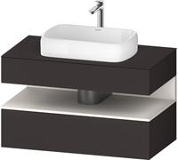 Duravit Qatego Meuble sous-lavabo sur console, 1 tiroir, 1 tiroir, découpe au centre, 1000x550x600mm, niche blanc supermat, QA4731084800000, Couleur: supermatt en graphite