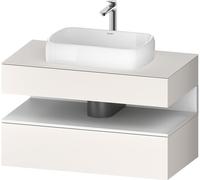 Duravit Qatego Meuble sous-lavabo sur console, 1 tiroir, 1 tiroir, découpe au centre, 1000x550x600mm, niche blanc mat, QA4731018840000, Couleur: Blanc Supermatt