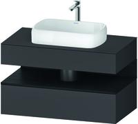 Duravit Qatego Meuble sous-lavabo sur console, 1 tiroir, 1 tiroir, découpe au centre, 1000x550x600mm, niche chêne noir, QA4731016490000, Couleur: Graphite mat