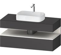 Duravit Qatego Meuble sous-lavabo sur console, 1 tiroir, 1 tiroir, découpe au centre, 1200x550x600mm, niche blanc supermat, QA4732084490010, Couleur: Graphite mat/avec éclairage de niche