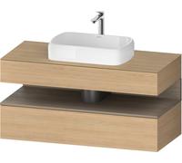 Duravit Qatego Meuble sous-lavabo sur console, 1 tiroir, 1 tiroir, découpe au centre, 1200x550x600mm, niche chêne terra, QA4732035300000, Couleur: Chêne Nature