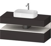 Duravit Qatego Meuble sous-lavabo sur console, 1 tiroir, 1 tiroir, découpe au centre, 1200x550x600mm, niche blanc supermat, QA4732084800000, Couleur: supermatt en graphite