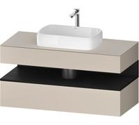 Duravit Qatego Meuble sous-lavabo sur console, 1 tiroir, 1 tiroir, découpe au centre, 1200x550x600mm, niche chêne noir, QA4732016830000, Couleur: taupe supermatt