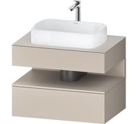 Duravit Qatego Meuble sous-lavabo sur console, 1 tiroir, 1 tiroir, découpe au centre, 800x550x600mm, niche taupe mat, QA4730091910000, Couleur: Taupe mat