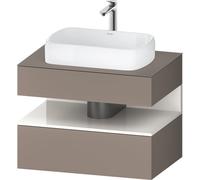 Duravit Qatego Meuble sous-lavabo sur console, 1 tiroir, 1 tiroir, découpe au centre, 800x550x600mm, niche blanc brillant, QA4730022430000, Couleur: Basalte mat