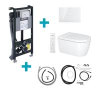 Duravit SensoWash Starck f Pack complet WC japonais suspendu Lite compact, 650001012004310+WD1014000000+WD5003012000+1007310000+1007290000, Compact