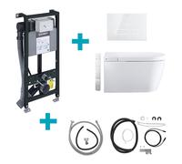 Duravit SensoWash Starck f Pack complet WC japonais suspendu Plus compact, 650000012004320+WD1014000000+WD5003012000+1007310000+1007290000, Compact