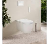 Duravit SensoWash® Starck f Pro Set complet WC japonais compact pour montage mural, avec abattant, 650002012004300, Compact