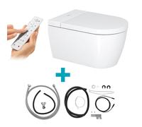 Duravit SensoWash Starck f WC japonais suspendu Lite compact avec kits de raccordement et d’interface, 650001012004310+1007310000+1007290000, Compact