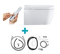 Duravit SensoWash Starck f WC japonais suspendu Plus compact avec kits de raccordement et d’interface, 650000012004320+1007310000+1007290000, Compact