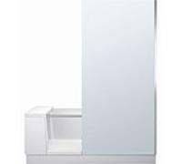 Duravit Shower + Bath baignoire 7004040001000 blanc, 170x75cm, verre miroir, coin droit, avec porte