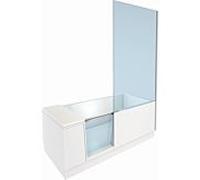Duravit Shower + Bath baignoire 700455000000000 170 x 75 x 21,05 cm, verre clair, niche, verre à droite, porte montée, blanc