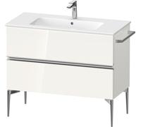 Duravit Sivida bâti-support pour lavabo, 2 tiroirs, poignée profilée chromée, 1010x477x591mm, pour ME by Starck, SV4645010220000, Couleur: Blanc brillant