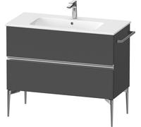 Duravit Sivida bâti-support pour lavabo, 2 tiroirs, poignée profilée chromée, 1010x477x591mm, pour ME by Starck, SV4645010490000, Couleur: Graphite mat