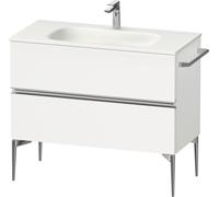 Duravit Sivida bâti-support pour lavabo, 2 tiroirs, poignée profilée chromée, 1010x477x592mm, pour Sivida, SV4652010180000, Couleur: Blanc Mat
