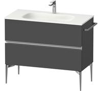 Duravit Sivida bâti-support pour lavabo, 2 tiroirs, poignée profilée chromée, 1010x477x592mm, pour Sivida, SV4652010490000, Couleur: Graphite mat
