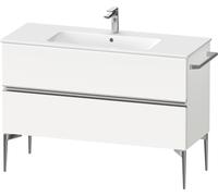Duravit Sivida bâti-support pour lavabo, 2 tiroirs, poignée profilée chromée, 1210x477x591mm, pour ME by Starck, SV4646010180000, Couleur: Blanc Mat