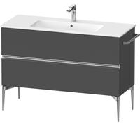 Duravit Sivida bâti-support pour lavabo, 2 tiroirs, poignée profilée chromée, 1210x477x591mm, pour ME by Starck, SV4646010490000, Couleur: Graphite mat