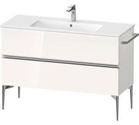 Duravit Sivida bâti-support pour lavabo, 2 tiroirs, poignée profilée chromée, 1210x477x591mm, pour ME by Starck, SV4646010220000, Couleur: Blanc brillant