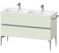 Duravit Sivida bâti-support pour lavabo, 2 tiroirs, poignée profilée chromée, 1280x477x591mm, pour ME by Starck, SV4647010HH0000, Couleur: Vert pâle mat