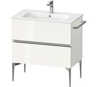 Duravit Sivida bâti-support pour lavabo, 2 tiroirs, poignée profilée chromée, 810x477x591mm, pour ME by Starck, SV4644010220000, Couleur: Blanc brillant