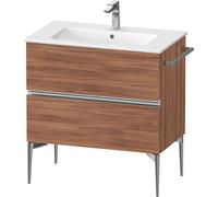Duravit Sivida bâti-support pour lavabo, 2 tiroirs, poignée profilée chromée, 810x477x591mm, pour ME by Starck, SV4644010790000, Couleur: Noyer mat