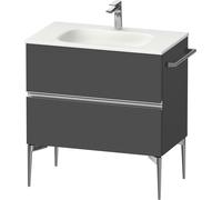 Duravit Sivida bâti-support pour lavabo, 2 tiroirs, poignée profilée chromée, 810x477x592mm, pour Sivida, SV4651010490000, Couleur: Graphite mat