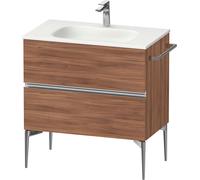 Duravit Sivida bâti-support pour lavabo, 2 tiroirs, poignée profilée chromée, 810x477x592mm, pour Sivida, SV4651010790000, Couleur: Noyer mat