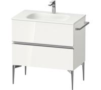 Duravit Sivida bâti-support pour lavabo, 2 tiroirs, poignée profilée chromée, 810x477x592mm, pour Sivida, SV4651010220000, Couleur: Blanc brillant
