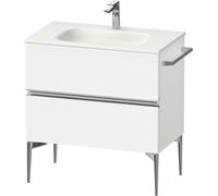 Duravit Sivida bâti-support pour lavabo, 2 tiroirs, poignée profilée chromée, 810x477x592mm, pour Sivida, SV4651010180000, Couleur: Blanc Mat