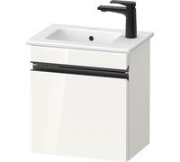 Duravit Sivida bâti-support pour lavabo, charnières à gauche, poignée encastrée noir diamant mat, 400x287x443mm, pour ME by Starck, SV4642LBD220000, Couleur: Blanc brillant