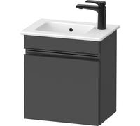 Duravit Sivida bâti-support pour lavabo, charnières à gauche, poignée encastrée noir diamant mat, 400x287x443mm, pour ME by Starck, SV4642LBD490000, Couleur: Graphite mat