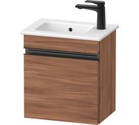 Duravit Sivida bâti-support pour lavabo, charnières à gauche, poignée encastrée noir diamant mat, 400x287x443mm, pour ME by Starck, SV4642LBD790000, Couleur: Noyer mat