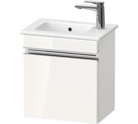 Duravit Sivida bâti-support pour lavabo, charnières à gauche, poignée profilée chromée, 400x287x443mm, pour ME by Starck, SV4642L10220000, Couleur: Blanc brillant