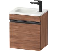 Duravit Sivida bâti-support pour lavabo, charnières à gauche, poignée profilée noir diamant mat, 400x295x440mm, pour Sivida, SV4649LBD790000, Couleur: Noyer mat