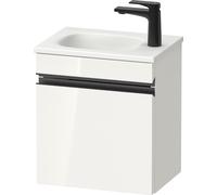 Duravit Sivida bâti-support pour lavabo, charnières à gauche, poignée profilée noir diamant mat, 400x295x440mm, pour Sivida, SV4649LBD220000, Couleur: Blanc brillant