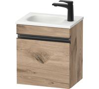 Duravit Sivida bâti-support pour lavabo, charnières à gauche, poignée profilée noir diamant mat, 400x295x440mm, pour Sivida, SV4649LBD550000, Couleur: ChÃªne marbrÃ©