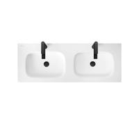 Duravit Sivida lavabo double pour meuble, 2 trous pour robinet, sans trop-plein, 1290x485mm, blanc satiné, 2650043200
