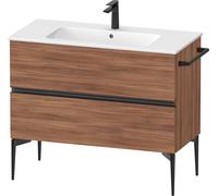 Duravit Sivida Meuble sous-lavabo, 2 tiroirs, poignée encastrée noir diamant mat, 1010x477x591mm, pour ME by Starck, SV46450BD790000, Couleur: Noyer mat