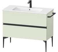 Duravit Sivida Meuble sous-lavabo, 2 tiroirs, poignée encastrée noir diamant mat, 1010x477x591mm, pour ME by Starck, SV46450BDHH0000, Couleur: Vert pâle mat