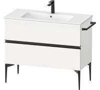 Duravit Sivida Meuble sous-lavabo, 2 tiroirs, poignée encastrée noir diamant mat, 1010x477x591mm, pour ME by Starck, SV46450BD180000, Couleur: Blanc Mat