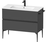 Duravit Sivida Meuble sous-lavabo, 2 tiroirs, poignée encastrée noir diamant mat, 1010x477x591mm, pour ME by Starck, SV46450BD490000, Couleur: Graphite mat